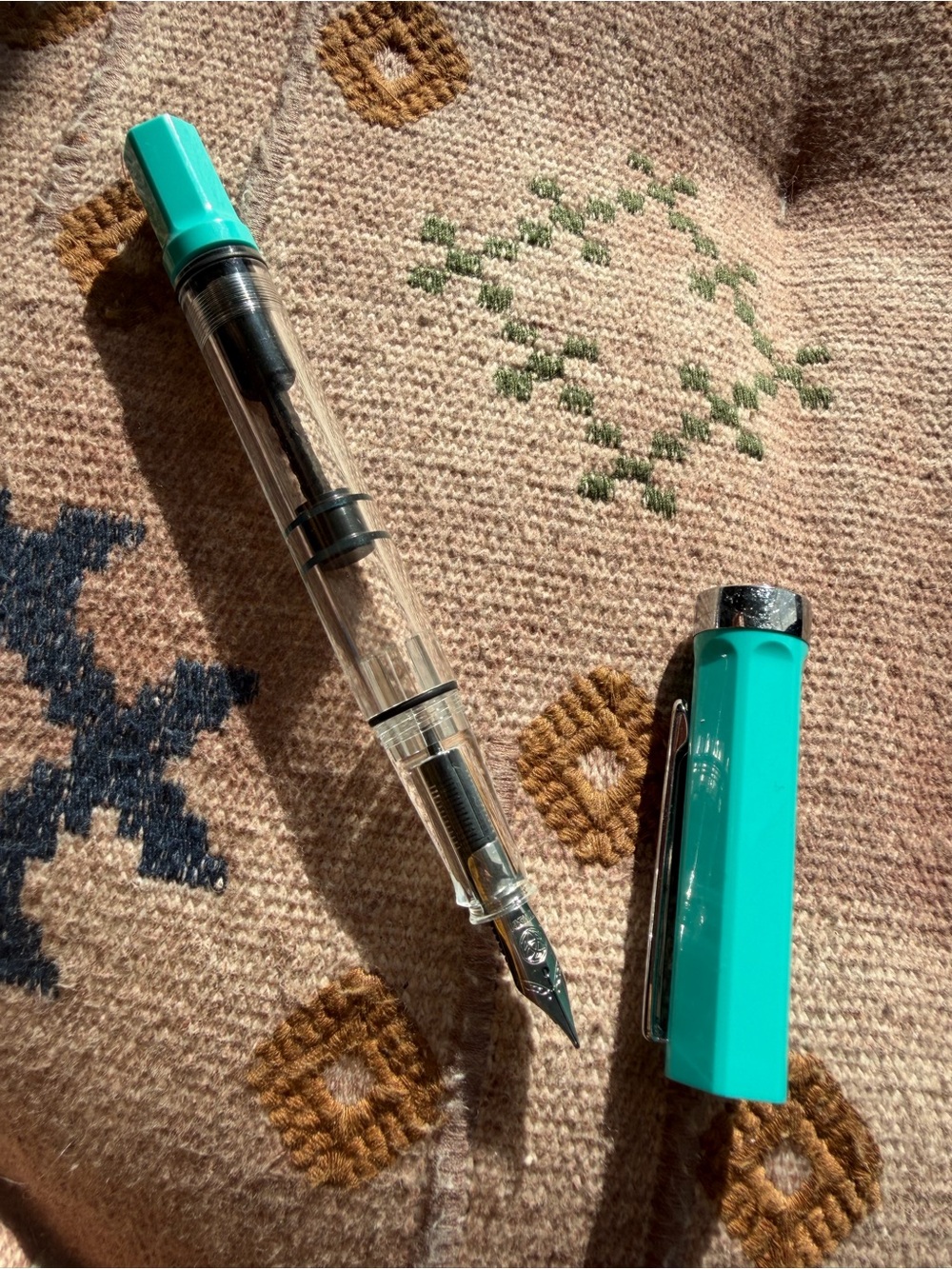Twsbi Eco Turquoise with Transparent Barrel Fountain Pen